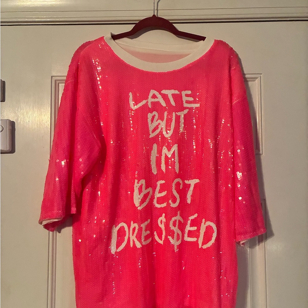Pink Sequin Women's Blouse